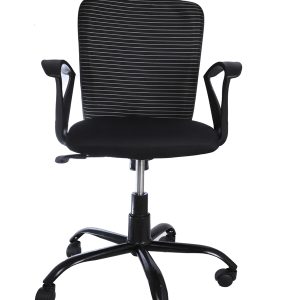 High-back executive office chair with leather upholstery